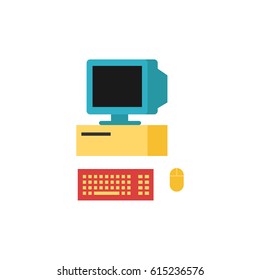Computer in flat design vector illustration