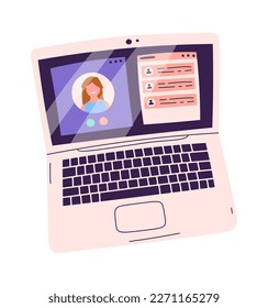 Computer flat icon Modern technology. Vector illustration