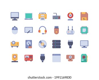 Computer and IT Flat Icon Set