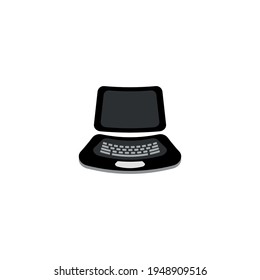 Computer flat icon. Simple style display screen symbol. Logo design element. T-shirt printing. Vector for sticker.