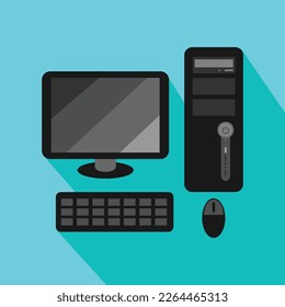 Computer Flat Icon Vector Illustration