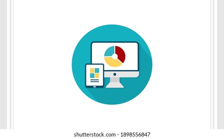 Computer flat icon vector template, Technology design icon concepts, Creative design