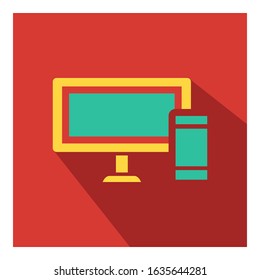 Computer flat icon vector - ui icon vector 