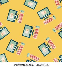 Computer flat icon,eps10 seamless pattern background