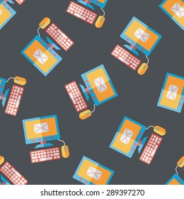 Computer flat icon,eps10 seamless pattern background