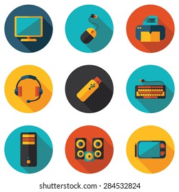 computer flat icons