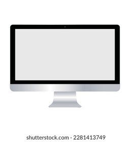 Computer flat symbol vector. Mockup illustration