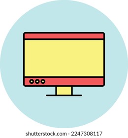 computer Flat Vector Icon Design