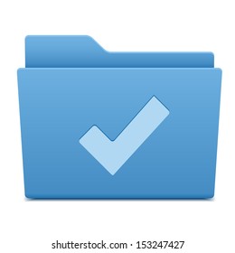 Computer folder with check mark