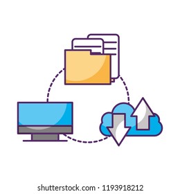 computer folder cloud computing connection data storage