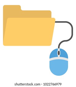Computer folder connected with mouse 