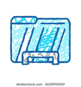 computer folder doodle icon sketch vector. computer folder sign. isolated symbol illustration