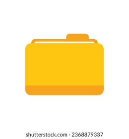 Computer folder icon flat vector. Button interface. Web design isolated
