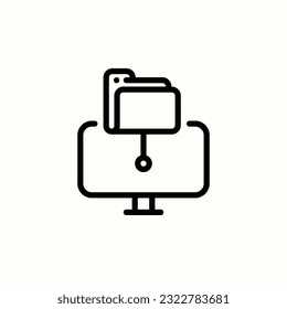 computer folder icon, isolated icon in light background, perfect for website, blog, logo, graphic design, social media, UI, mobile app