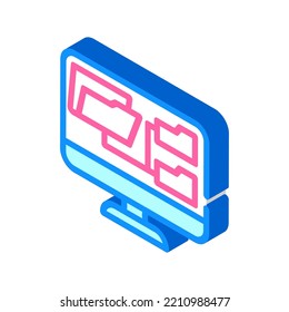 computer folder isometric icon vector. computer folder sign. isolated symbol illustration