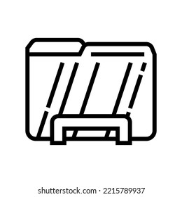 computer folder line icon vector. computer folder sign. isolated contour symbol black illustration