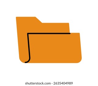 Computer folder, new empty file icon, folder with paper documents, yellow office file with business docs, data report, business bureaucracy, accounting data on background flat vector illustration.