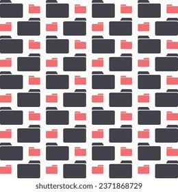 Computer folder seamless repeating trendy pattern vector illustration background
