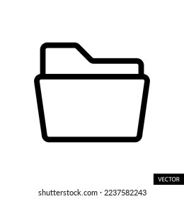 Computer folder vector icon in line style design for website, app, UI, isolated on white background. Editable stroke. EPS 10 vector illustration.