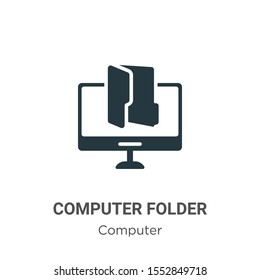Computer folder vector icon on white background. Flat vector computer folder icon symbol sign from modern computer collection for mobile concept and web apps design.
