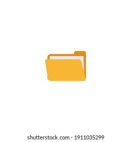 Computer Folder vector. Yellow Document Folder vector illustration. File folder icon, sign, linear style pictogram isolated on white background. Archive file folder icon Flat illustration