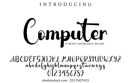 Computer Font Stylish brush painted an uppercase vector letters, alphabet, typeface