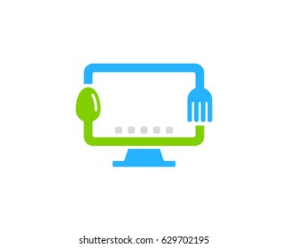 Computer Food Icon Logo Design Element