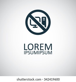 computer forbidden icon, on white background

