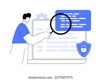 Computer forensics abstract concept vector illustration. Digital forensic science, computer crime investigation, digital storage medium, data recovery, information retrieval abstract metaphor.