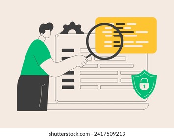 Computer forensics abstract concept vector illustration. Digital forensic science, computer crime investigation, digital storage medium, data recovery, information retrieval abstract metaphor.