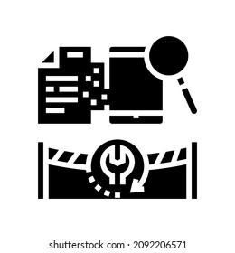 computer forensics services glyph icon vector. computer forensics services sign. isolated contour symbol black illustration