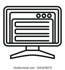 Computer forum icon outline vector. Online chat. Virtual group