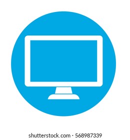 computer frontview two tone button  icon image vector illustration design 
