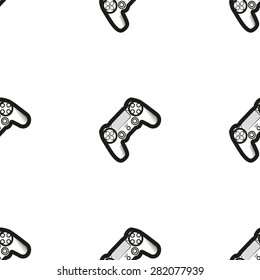Computer game console joystick pattern on white background