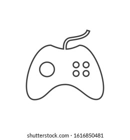 Computer Game controller line icon flat design