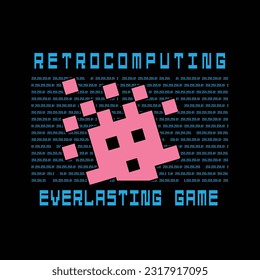 Computer game graphics. T shirt. print vector