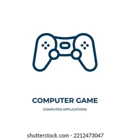 Computer game icon. Linear vector illustration from computer applications collection. Outline computer game icon vector. Thin line symbol for use on web and mobile apps, logo, print media.