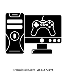 Computer game icon vector on white background