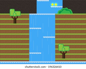 Computer game level design, Waterfall, Forest