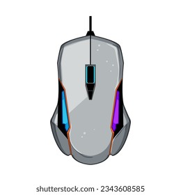 computer game mouse cartoon. accessories video, pixel black, monitor desktop computer game mouse sign. isolated symbol vector illustration