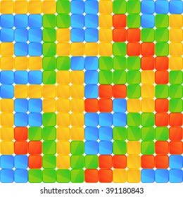 Computer game pieces on white, seamless pattern