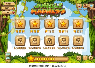 Plantilla de juego de equipo con ilustración de fondo de tema de la jungla