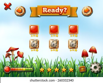 Computer game template with nature background