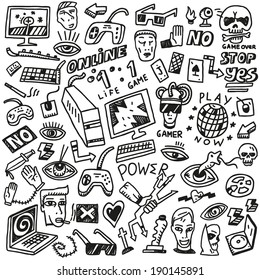 computer games - doodle set ,background