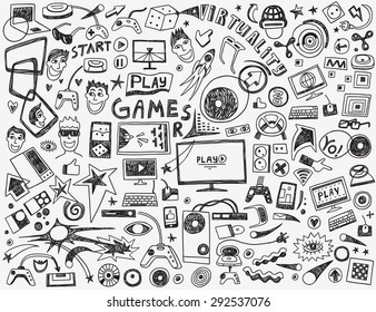 computer games - doodles collection