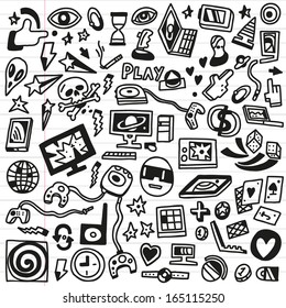 computer  games - doodles set