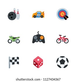 Computer games, sport activities icons set, vector illustration symbols emojis, emoticons set, collection.