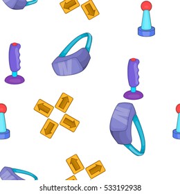 Computer gaming elements pattern. Cartoon illustration of computer gaming elements vector pattern for web