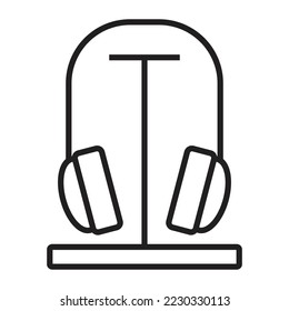 Computer gaming, line art komputer illustration, isolated style, PC icon logo symbol vector