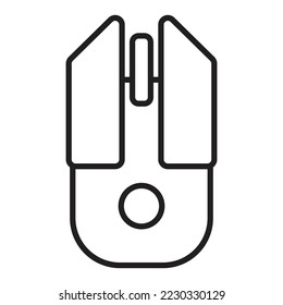 Computer gaming, line art komputer illustration, isolated style, PC icon logo symbol vector